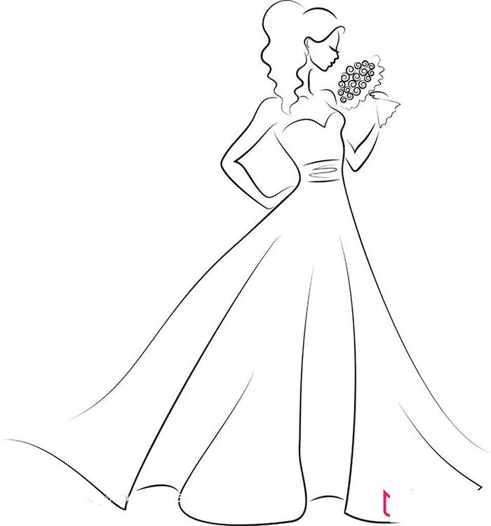 漂亮的新娘简笔画,好看的人物简笔画图片