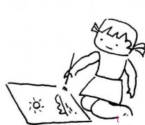 女孩爱画画简笔画