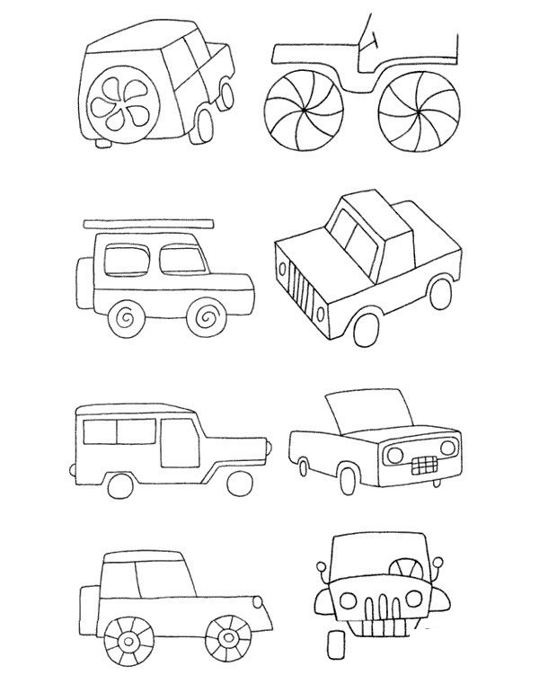 吉普车SUV简笔画图片大全