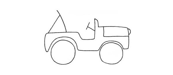 吉普车SUV简笔画步骤图