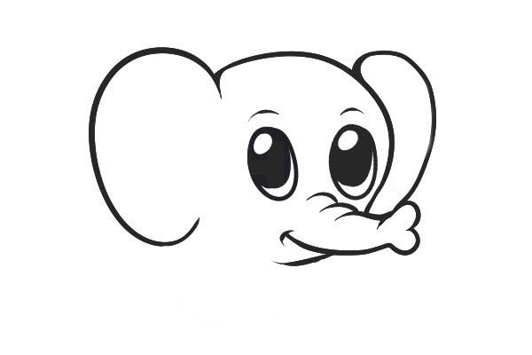 可爱的小象简笔画步骤图