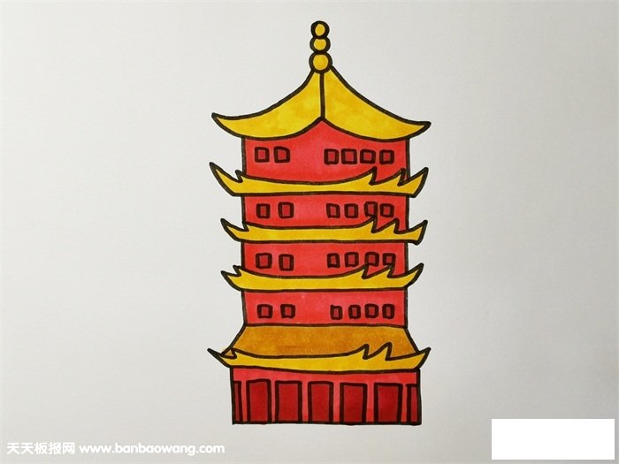 黄鹤楼简笔画教程