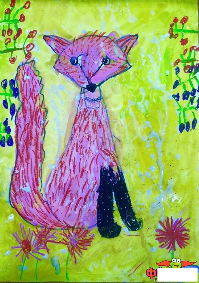 3-4岁幼儿创意美术作品,可爱的小狐狸