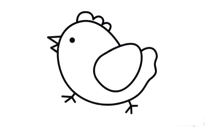 彩色简笔画母鸡的图片教程