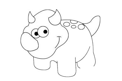 三角龙简笔画图片大全作品三