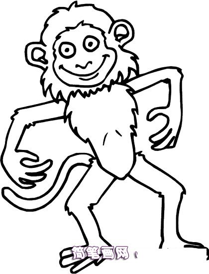 微笑的小猴子简笔画