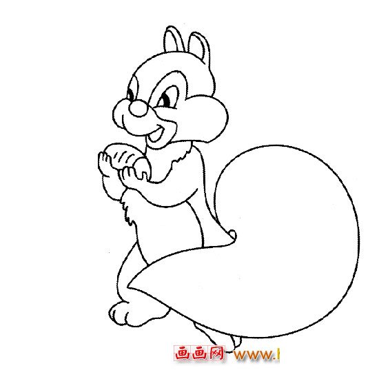 兴奋的松鼠【简笔画】4