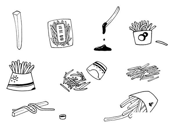 薯条简笔画画法步骤图解