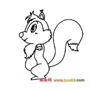 做体操的松鼠【简笔画】1