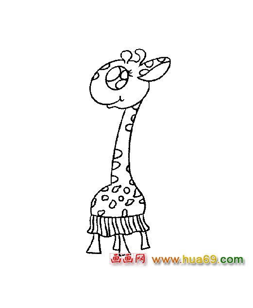卡通简笔画:长颈鹿2