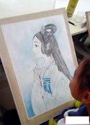 优秀的儿童画图片，唯美古风女子