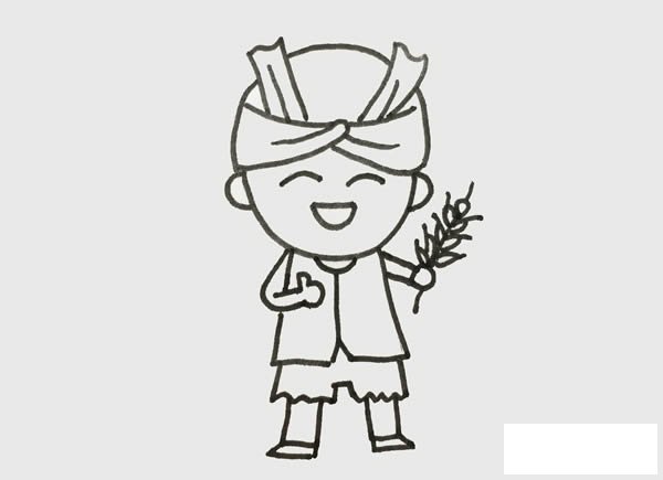 开心的农夫简笔画画法步骤图片