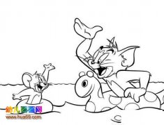 猫和老鼠玩猜拳_儿童简笔画图片