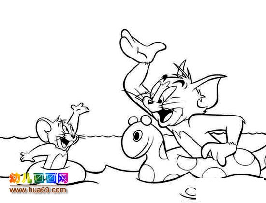 猫和老鼠玩猜拳_儿童简笔画图片