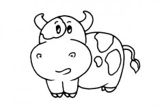 卡通奶牛简笔画图片