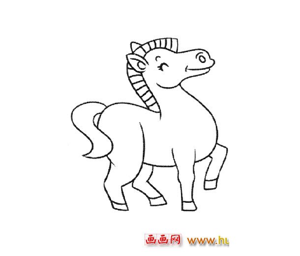 一匹彪悍的骏马(儿童简笔画)