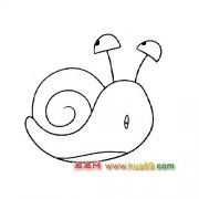 动物简笔画:逗趣的小蜗牛