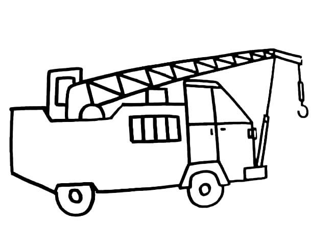 吊车交通工具简笔画步骤图片大全