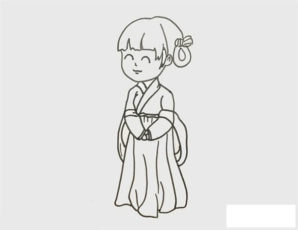 古代女子简笔画步骤图解 全身,简单又好看