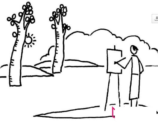 人物写生风景画