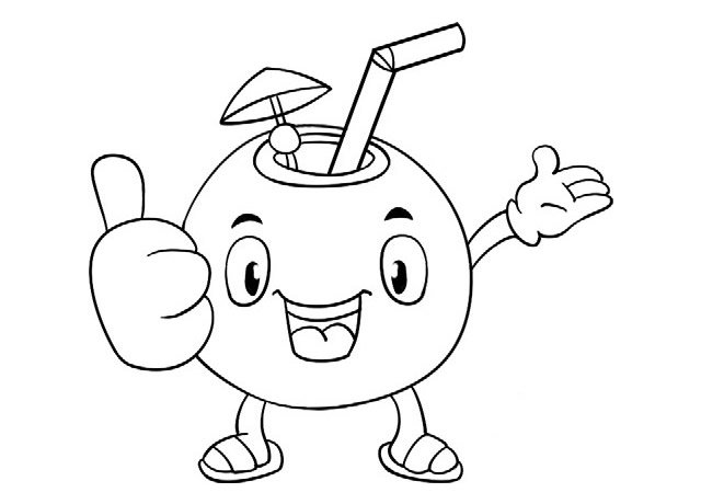 卡通椰子简笔画