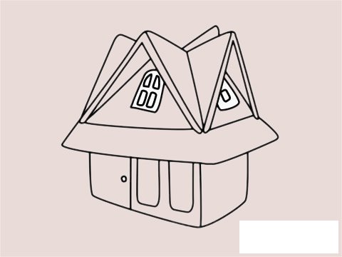 别墅简笔画图片