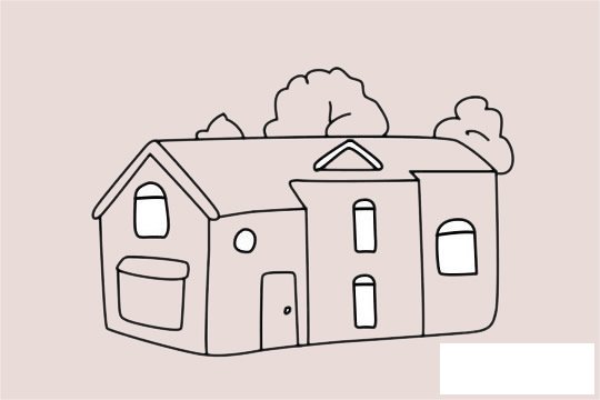 别墅简笔画图片