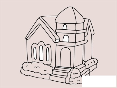 别墅简笔画图片