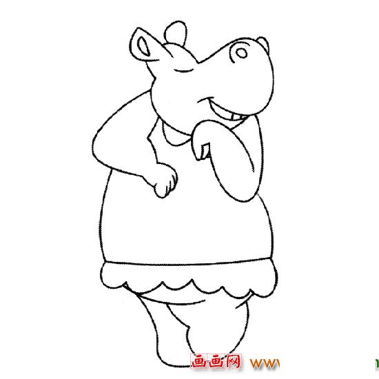 简笔画：可爱的河马4