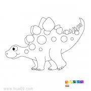 儿童简笔画:大眼的恐龙