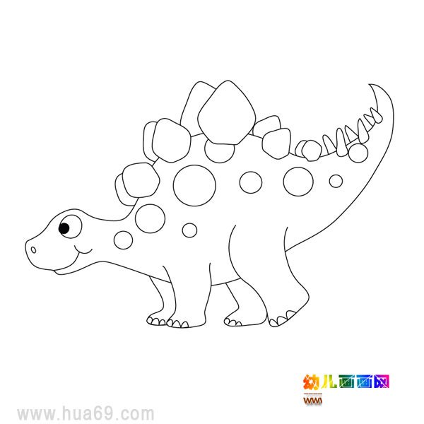 儿童简笔画：大眼的恐龙
