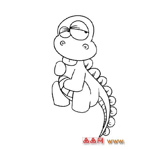可爱的小恐龙(简笔画)2
