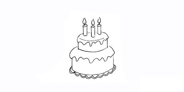 双层生日蛋糕简笔画