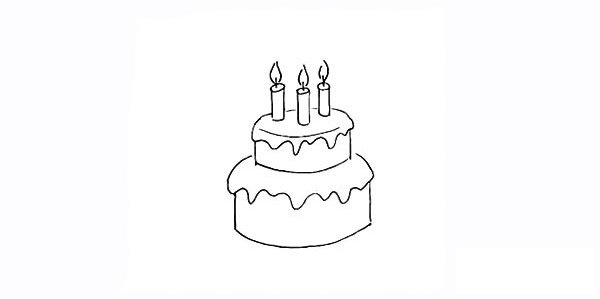 双层生日蛋糕简笔画
