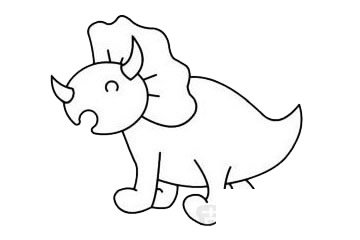 三角龙简笔画图片步骤四