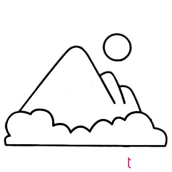 儿童风景简笔画图片，日落简笔画