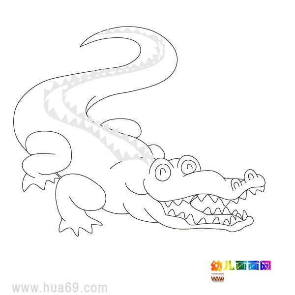 儿童简笔画：凶狠的鳄鱼