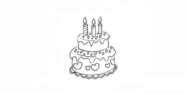 双层生日蛋糕简笔画