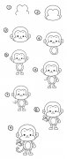 吃香蕉的小猴子简笔画步骤图解