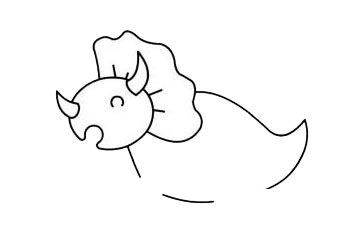 三角龙简笔画图片步骤三