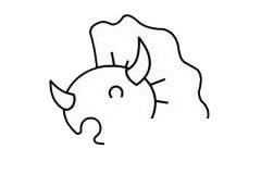 三角龙简笔画图片步骤二