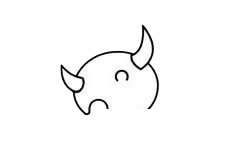 三角龙简笔画图片步骤一