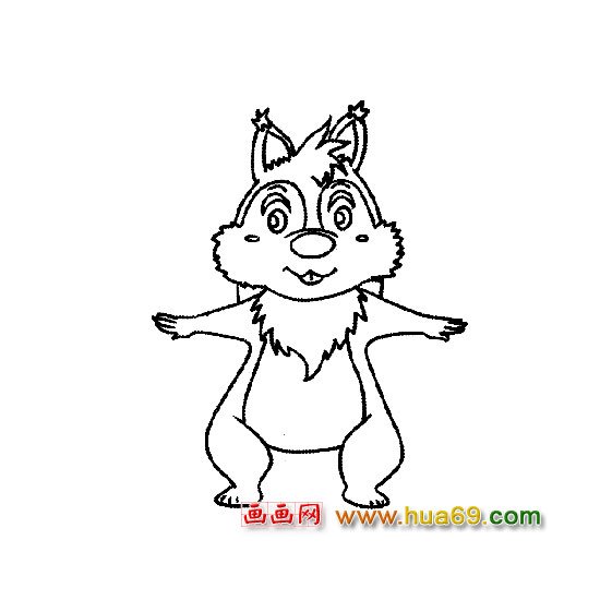 做体操的松鼠【简笔画】3