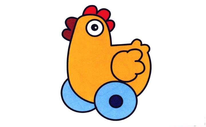 彩色简笔画玩具母鸡的图片教程