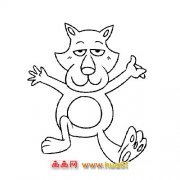 简笔画：卡通大灰狼4