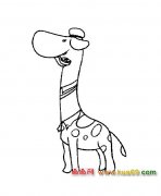 卡通简笔画:长颈鹿1