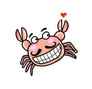 卡通螃蟹简笔画彩色图片