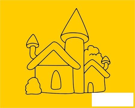 城堡简笔画图片