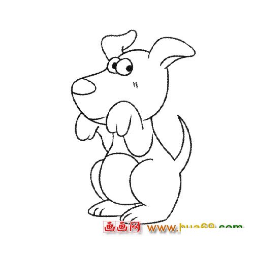 搞笑的小狗（简笔画）3