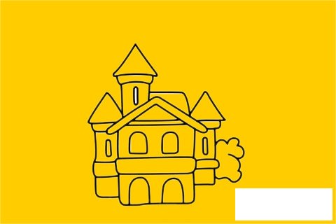 城堡简笔画图片